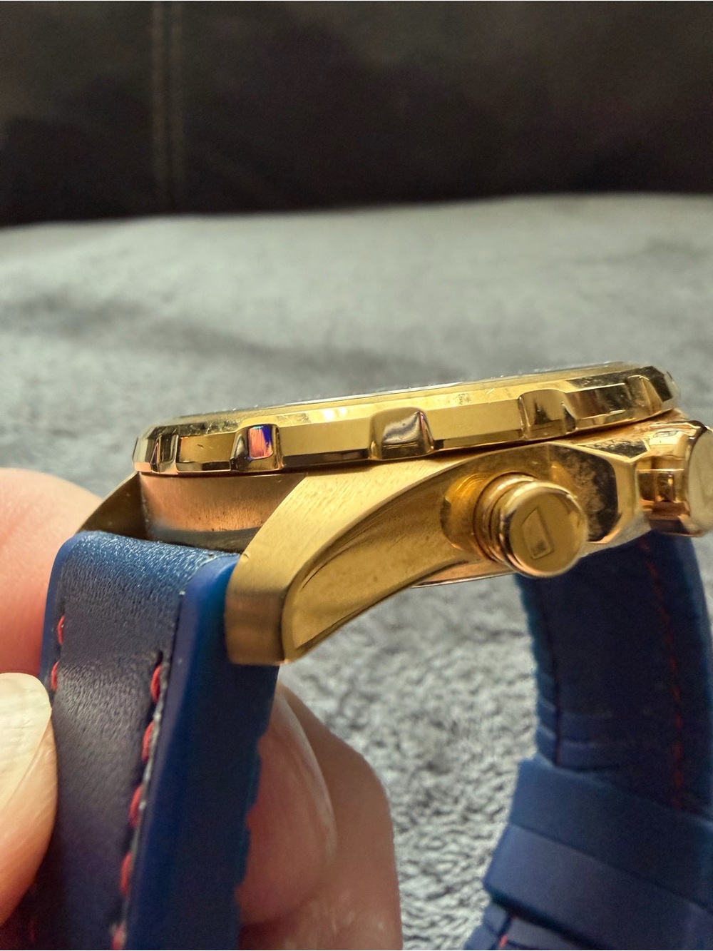 Bulova Marine Star Men’s Quartz Chronograph Gate 100m Blue Dial Gold Finish - Picture 10 of 12